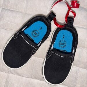 Wonder Nation Black and Blue Kids Slip-On Sneakers
